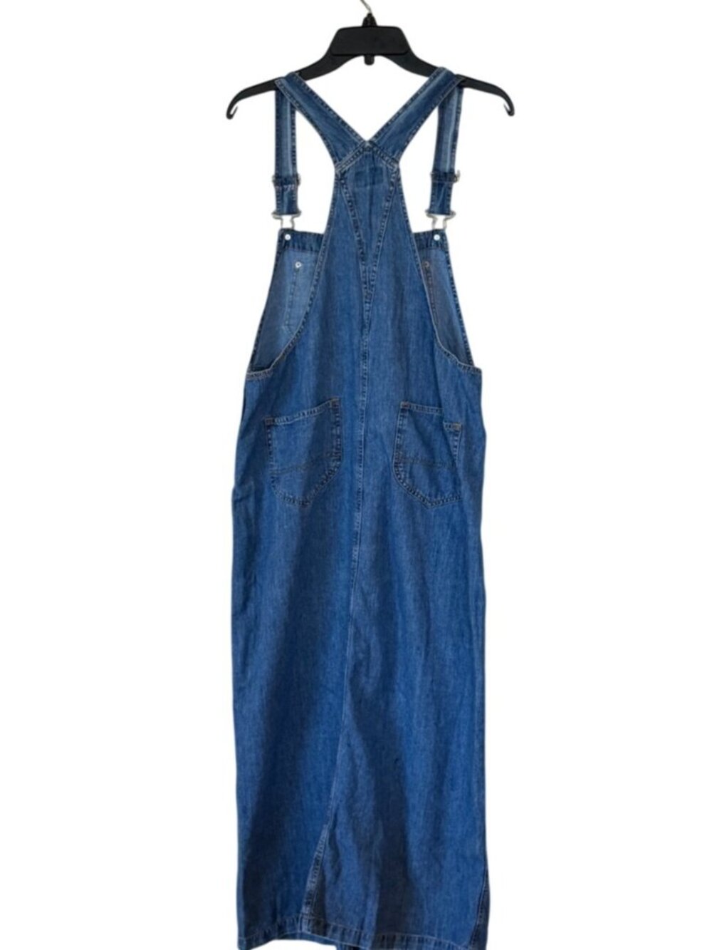 Faded Glory Women's Bib Overalls Maxi Dress Denim Blue Western Size Medium NWT - Picture 2 of 9